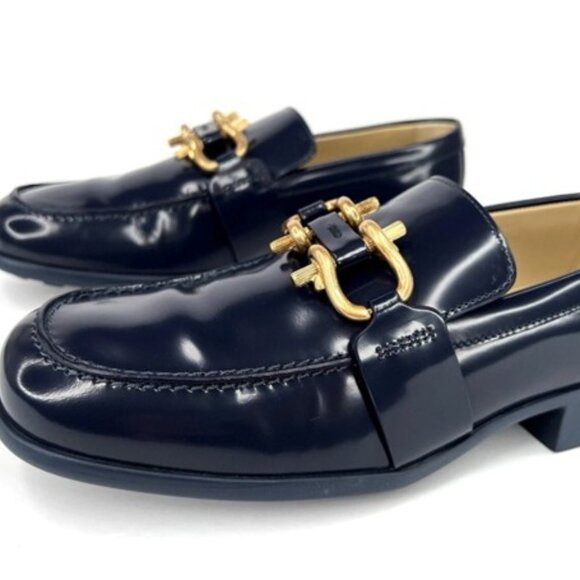 Bottega Veneta Monsieur Mocassin Abyss Indigo Horsebit Loafers Size EU 40 - Picture 1 of 10